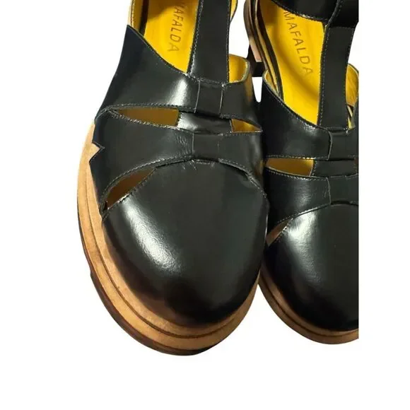 Mafalda size 9 women’s fisherman sandals black Brazil made - EUC - Picture 8 of 8